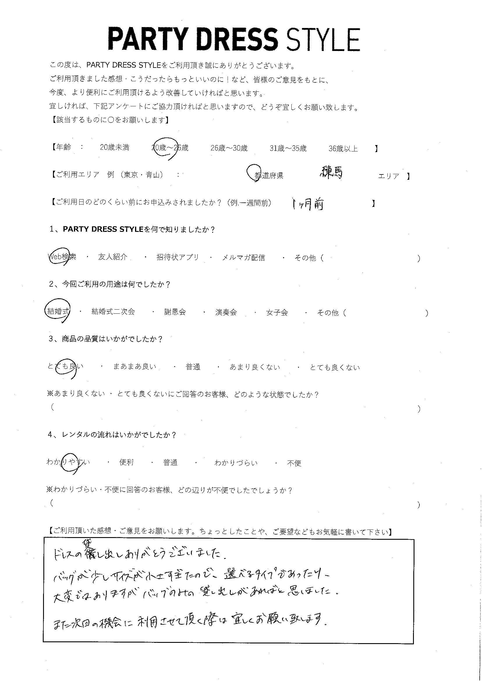 7月16日結婚式ご利用　東京・練馬エリア