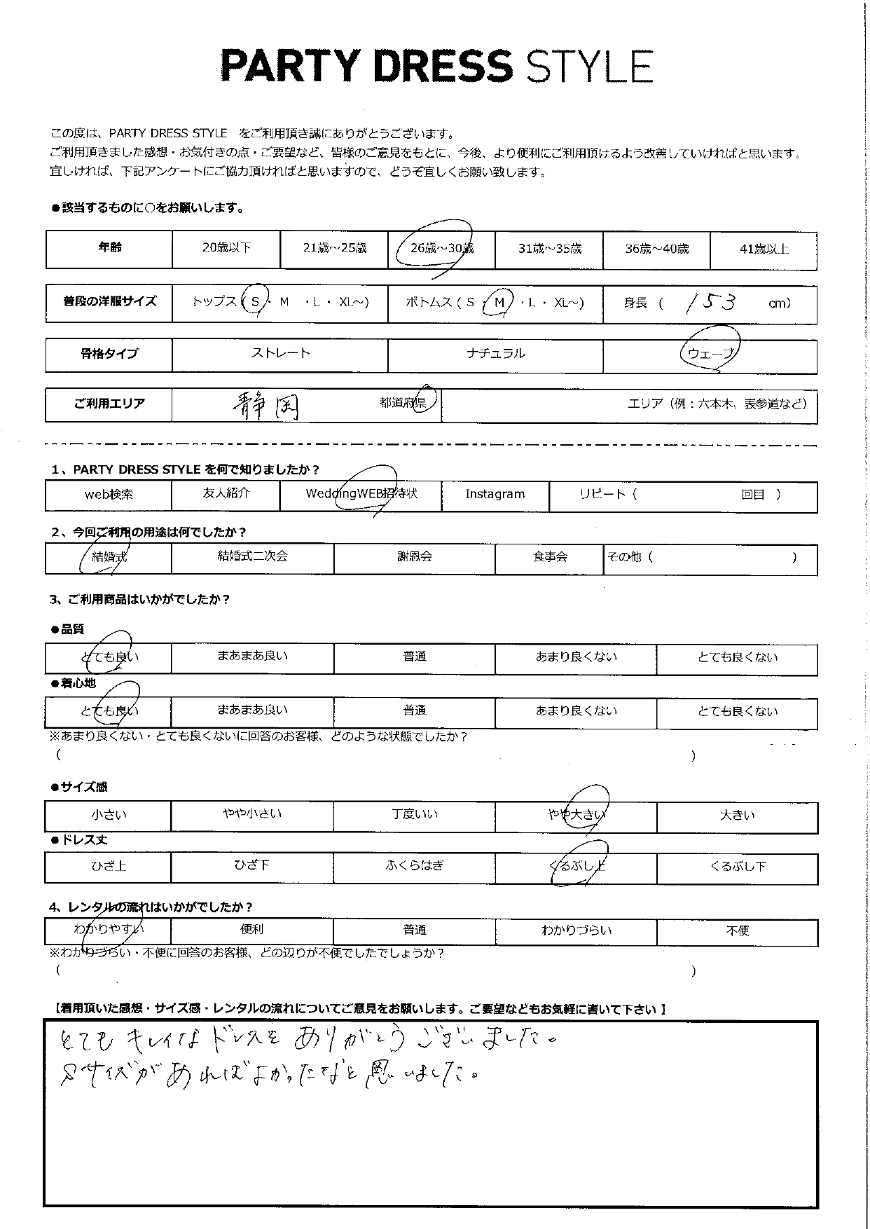 3月16日　結婚式ご利用　静岡県エリア