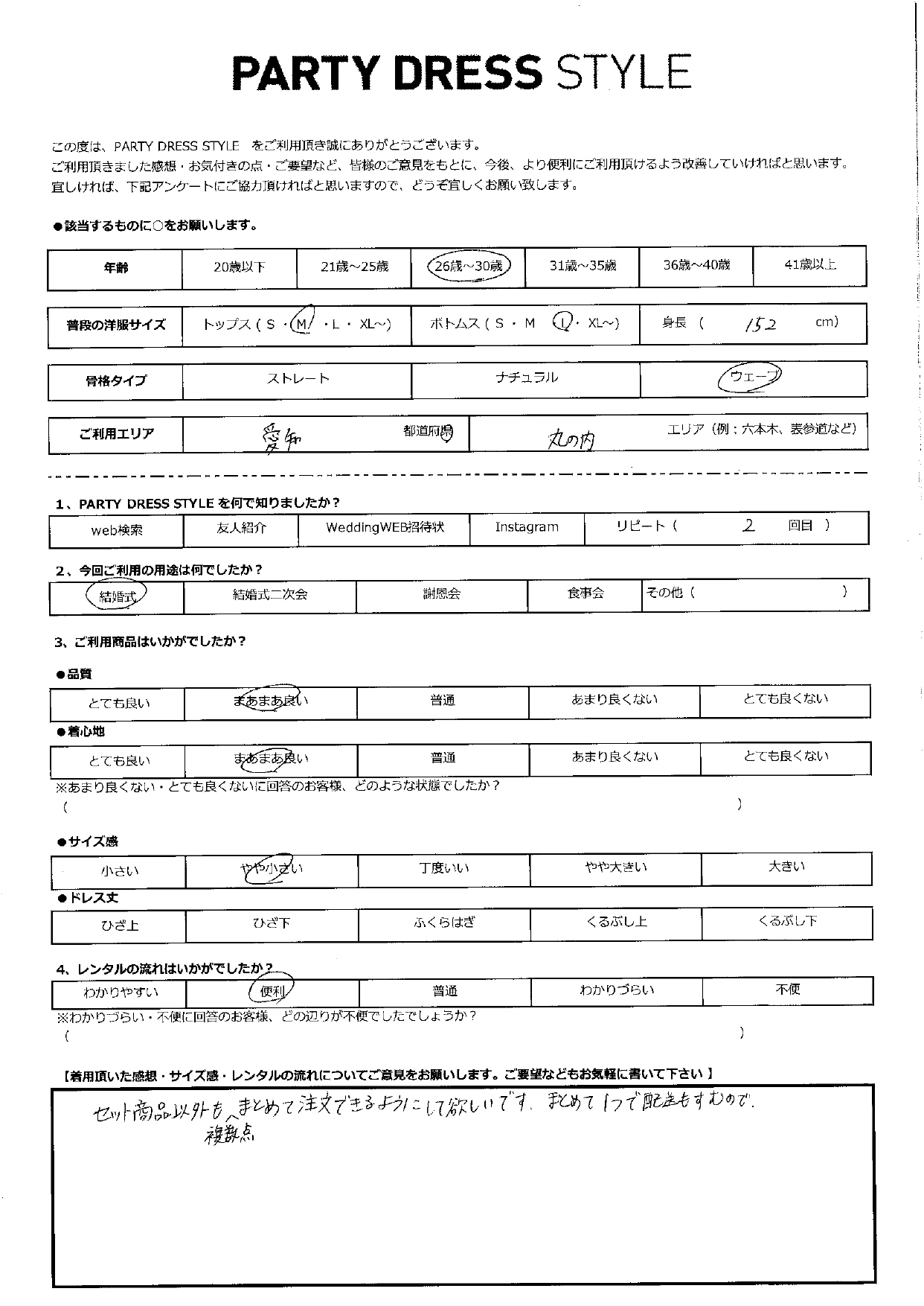 3月17日　結婚式ご利用　愛知県・丸の内エリア