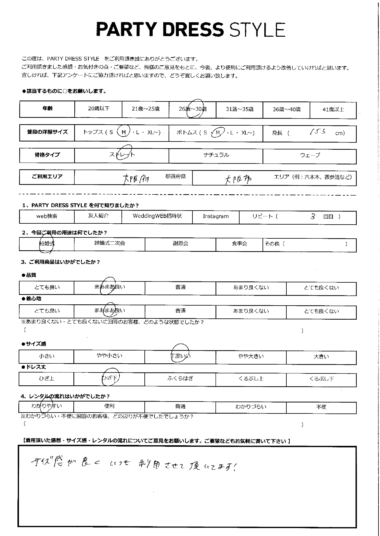 3月30日　結婚式ご利用　大阪・大阪市エリア