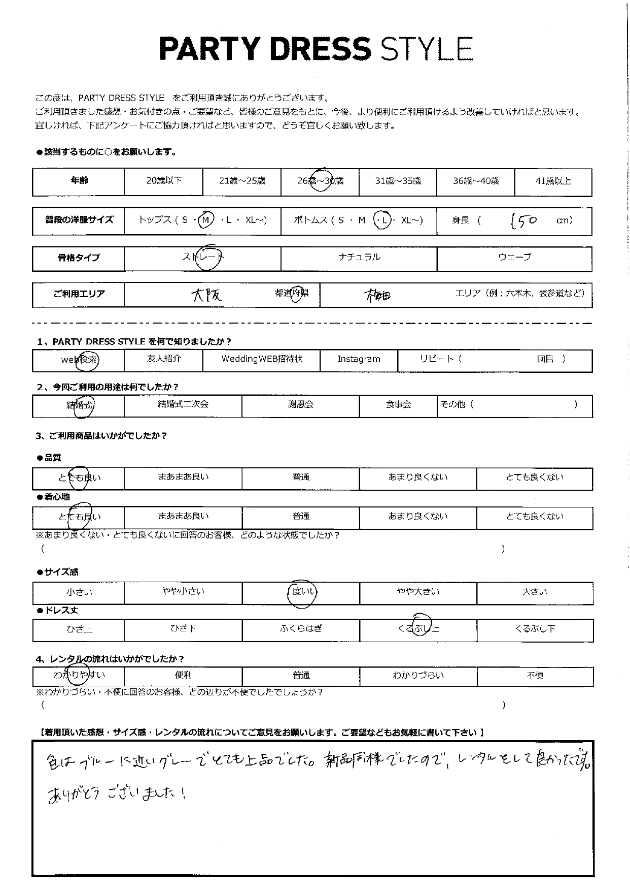 3月30日　結婚式ご利用　大阪・梅田エリア