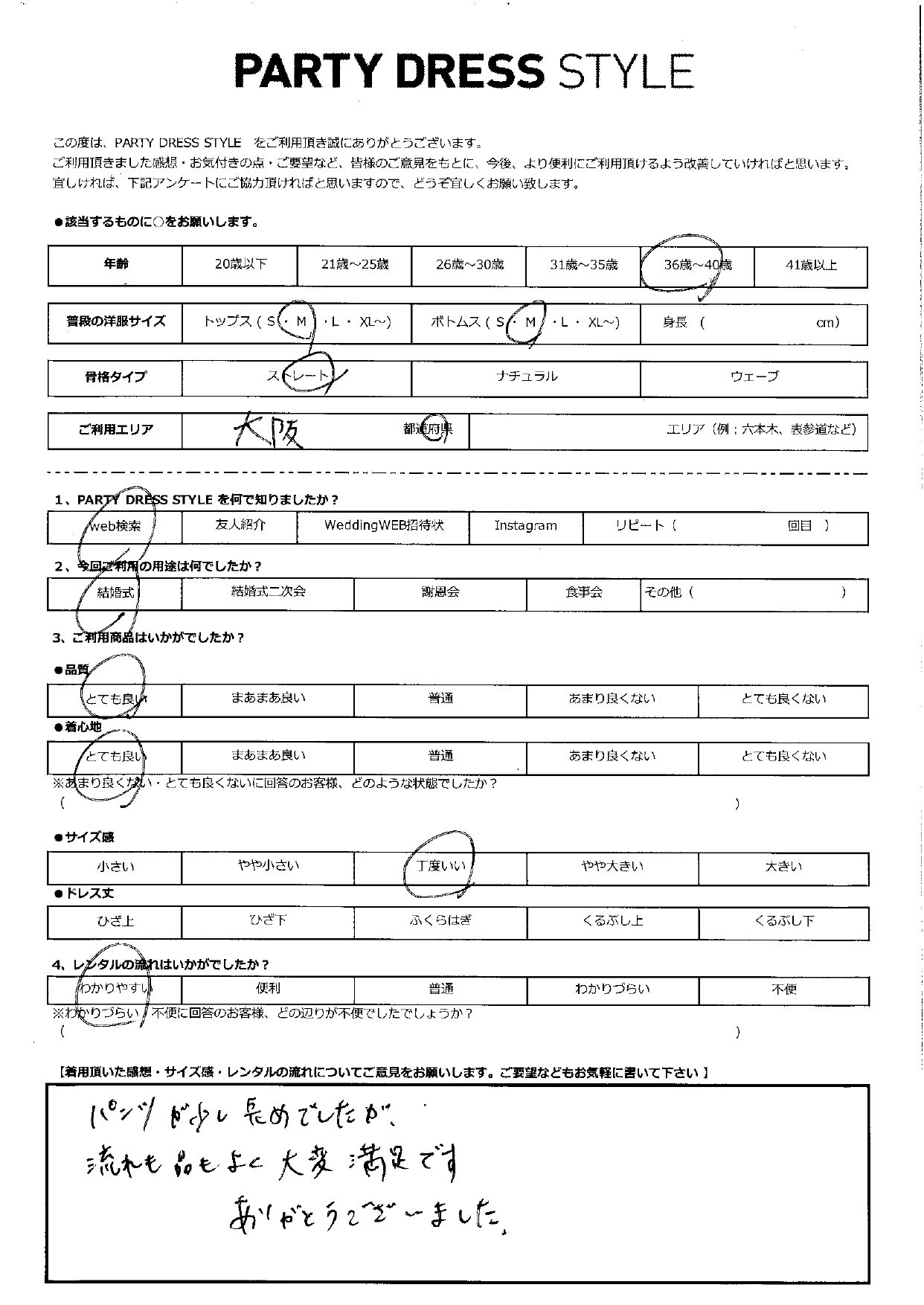 3月30日　結婚式ご利用　大阪府エリア