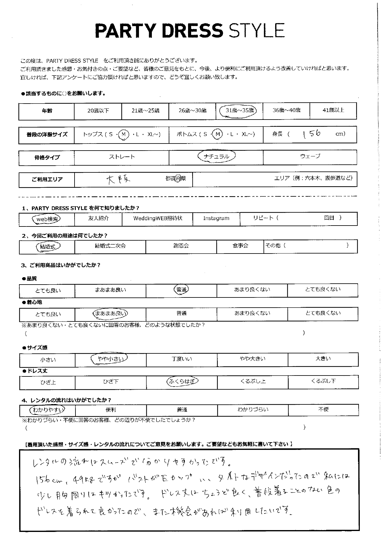 5月20日　結婚式ご利用　大阪エリア