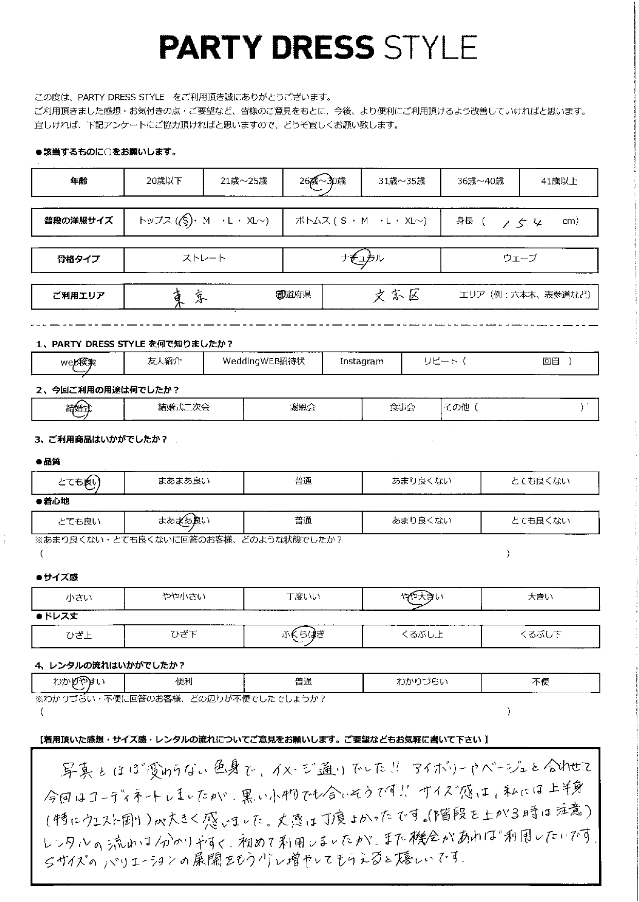 5月25日　結婚式ご利用　東京・文京区エリア