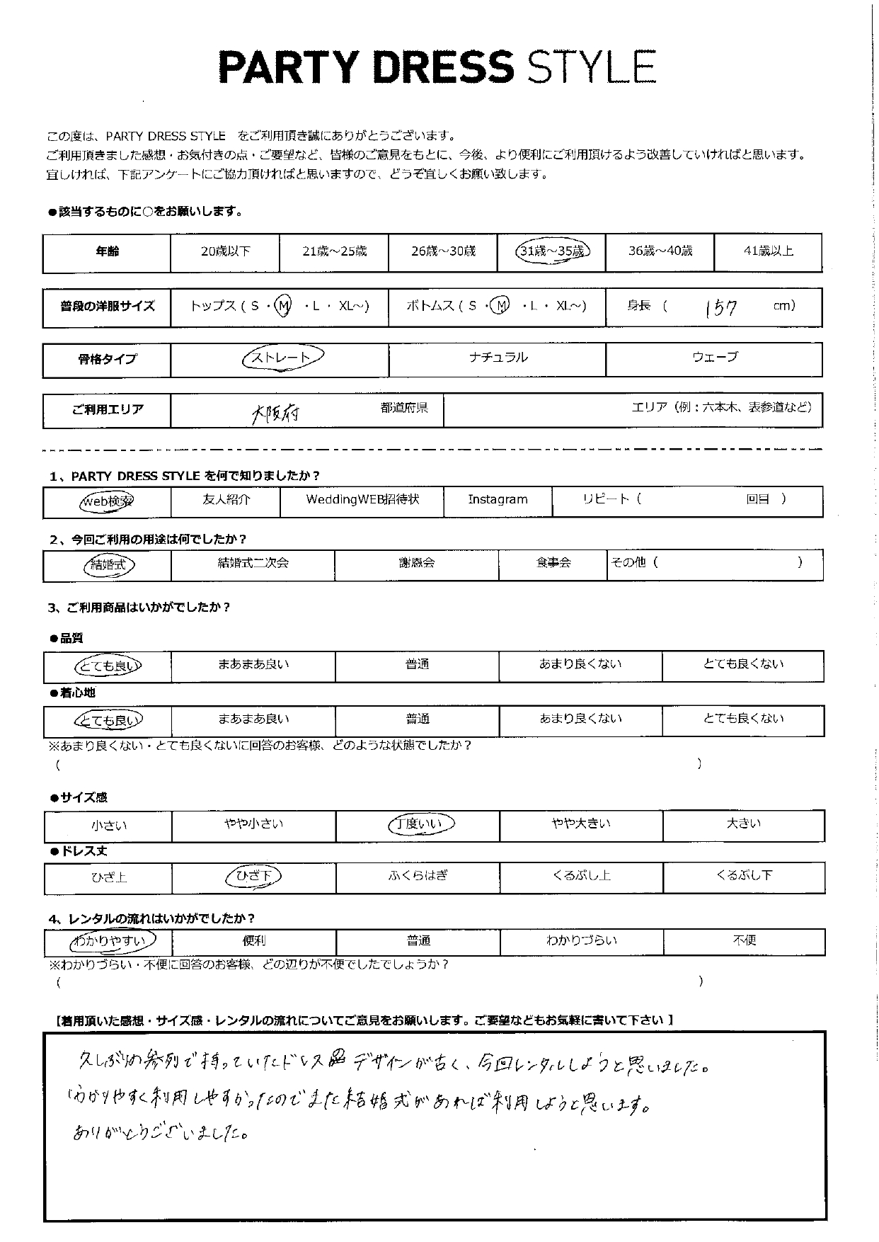 5月26日　結婚式ご利用　大阪エリア