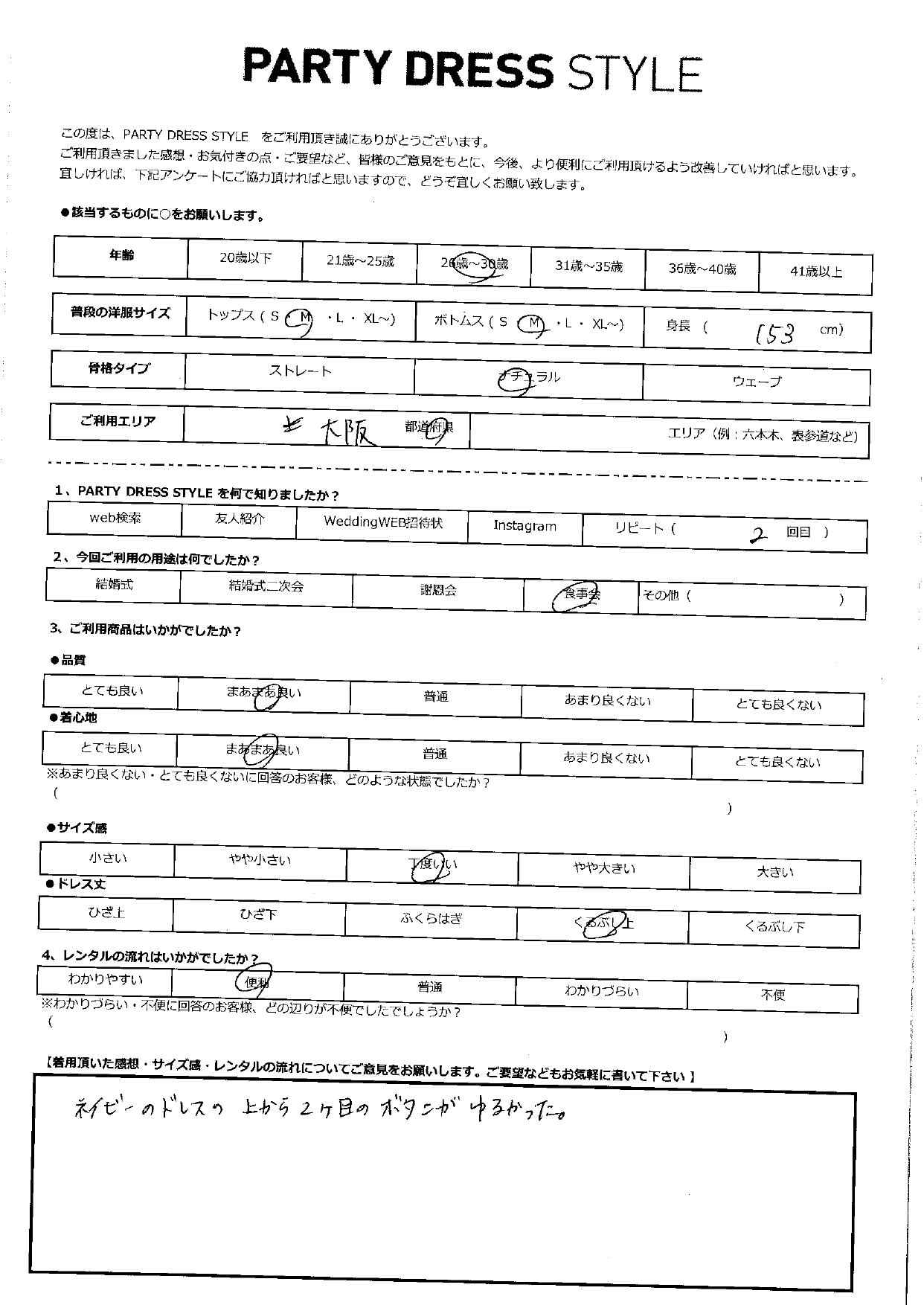 6月2日　食事会ご利用　大阪エリア