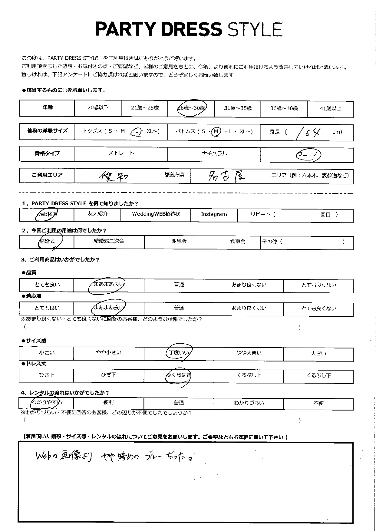 6月15日　結婚式ご利用　愛知・名古屋エリア