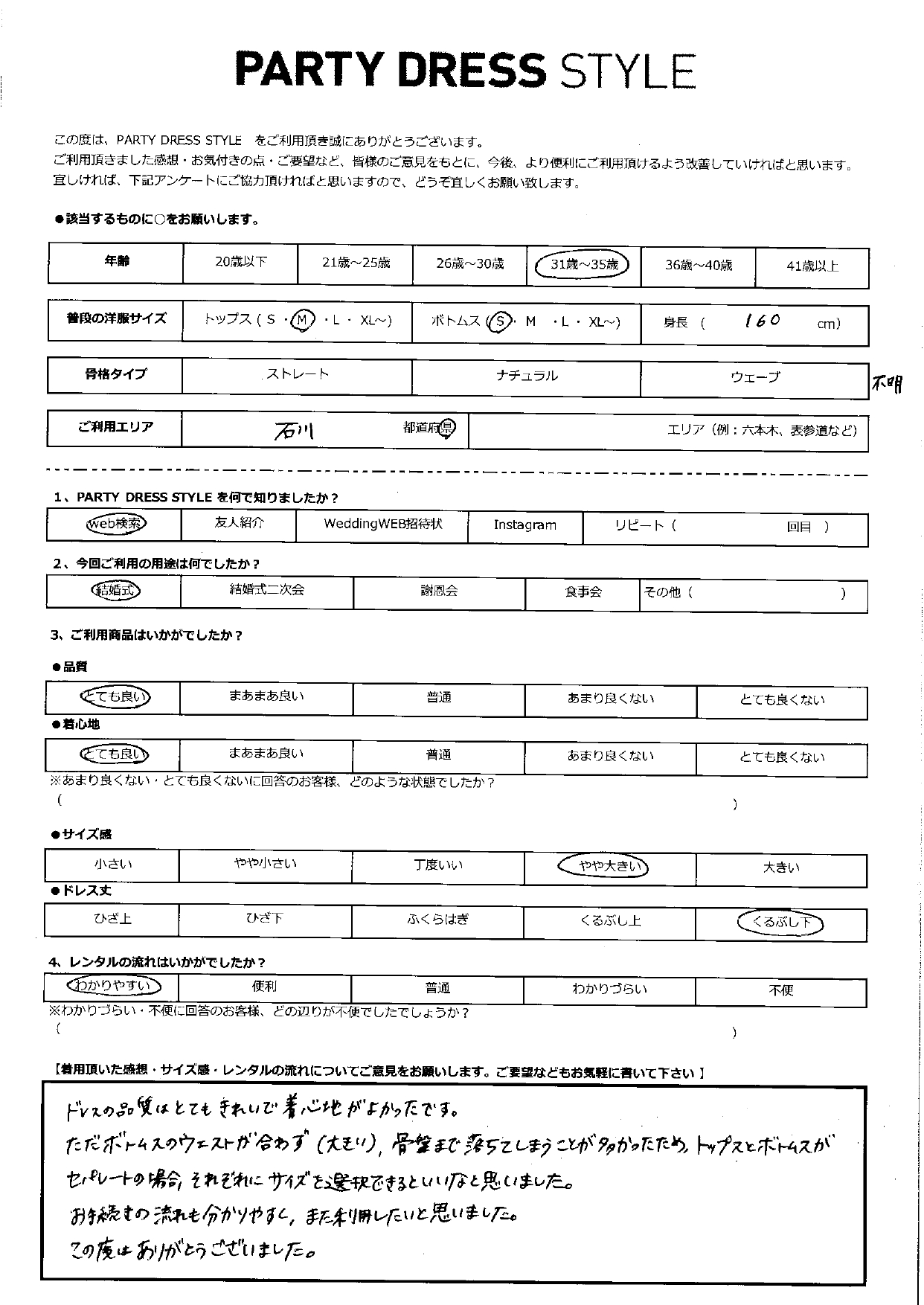 6月16日 　結婚式ご利用　石川エリア