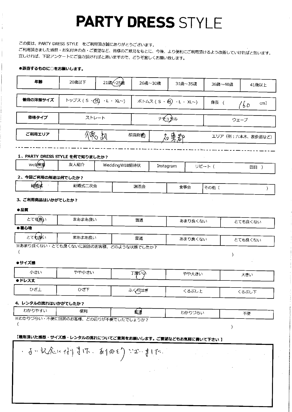 7月14日　結婚式ご利用　徳島・名東エリア