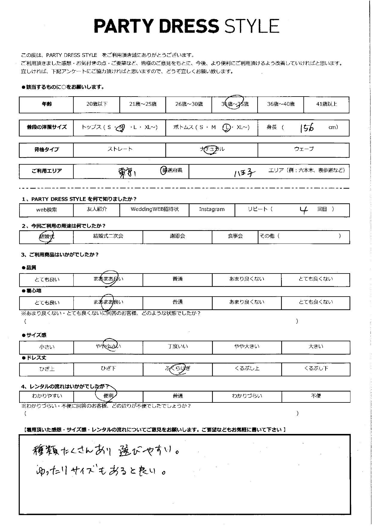 8月11日　結婚式ご利用　東京・八王子エリア