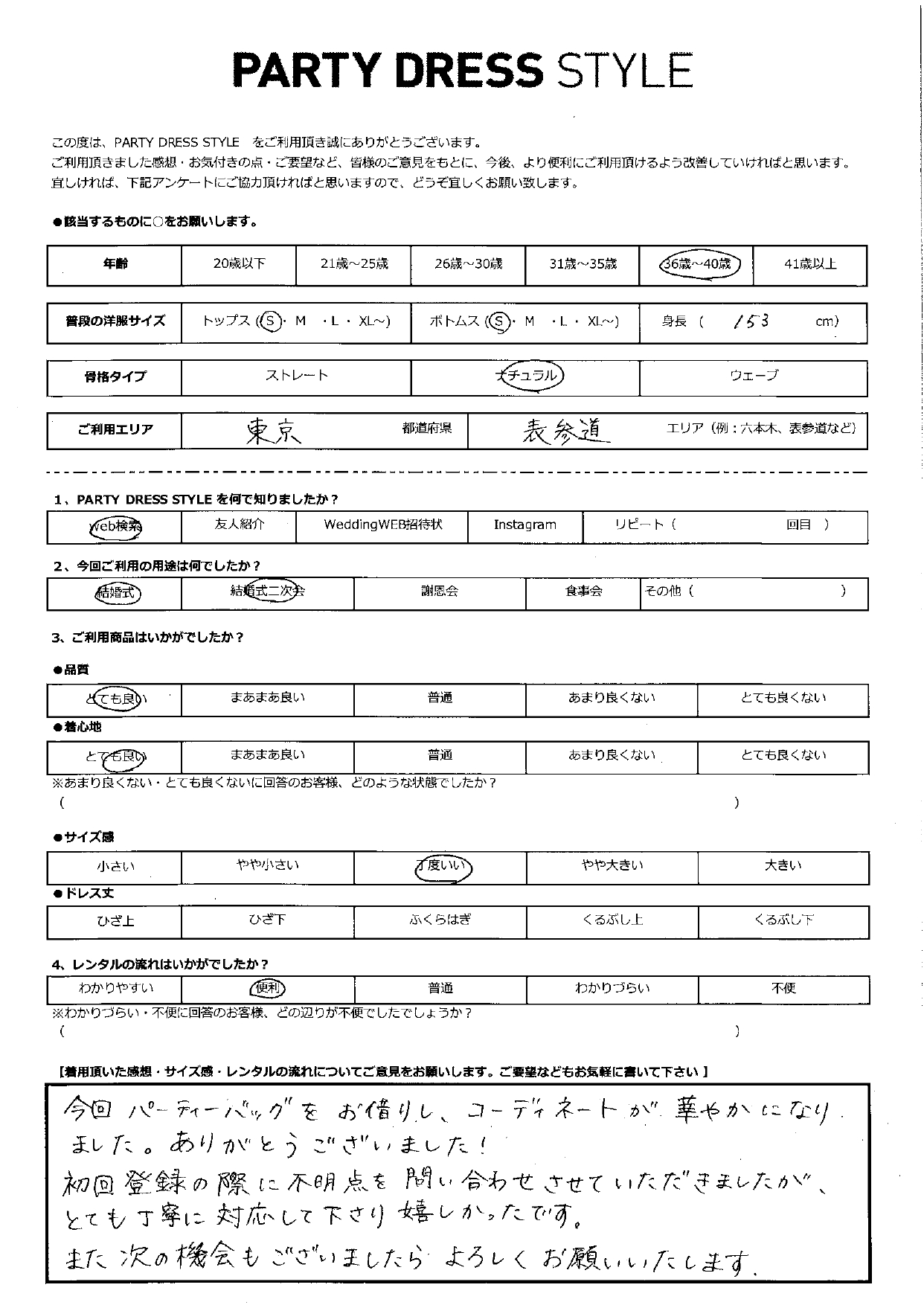 8月31日　結婚式ご利用　東京・表参道エリア