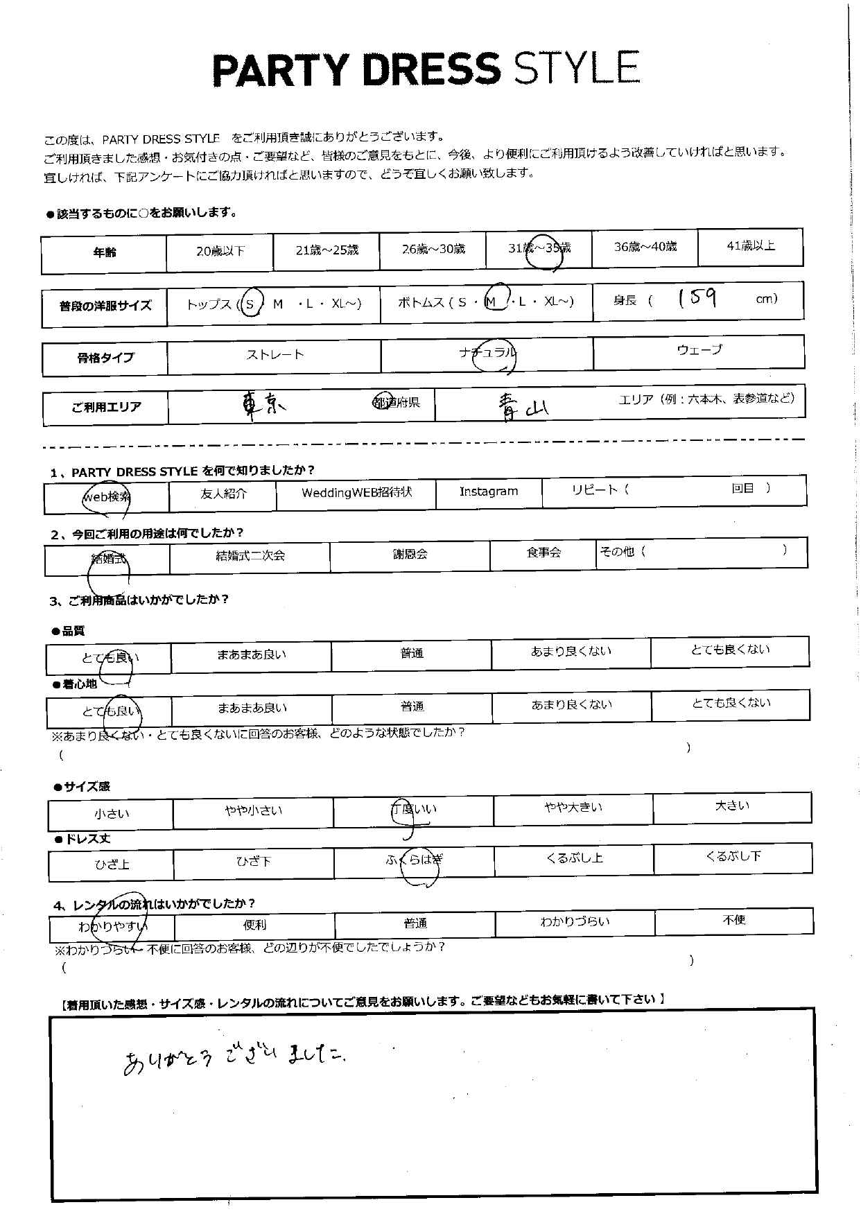 11月24日　結婚式ご利用　東京・青山エリア