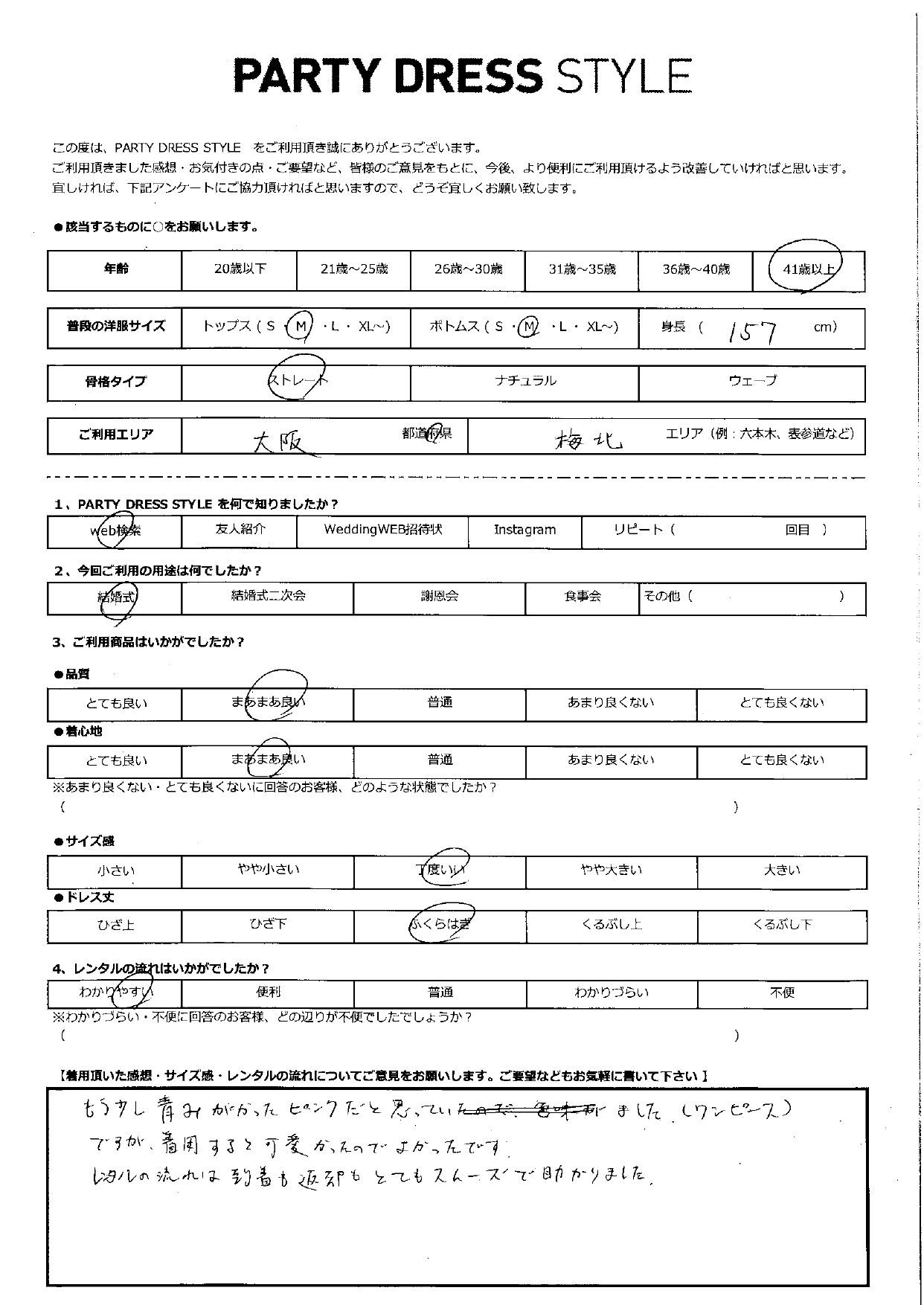 12月8日　結婚式ご利用　大阪・梅北エリア