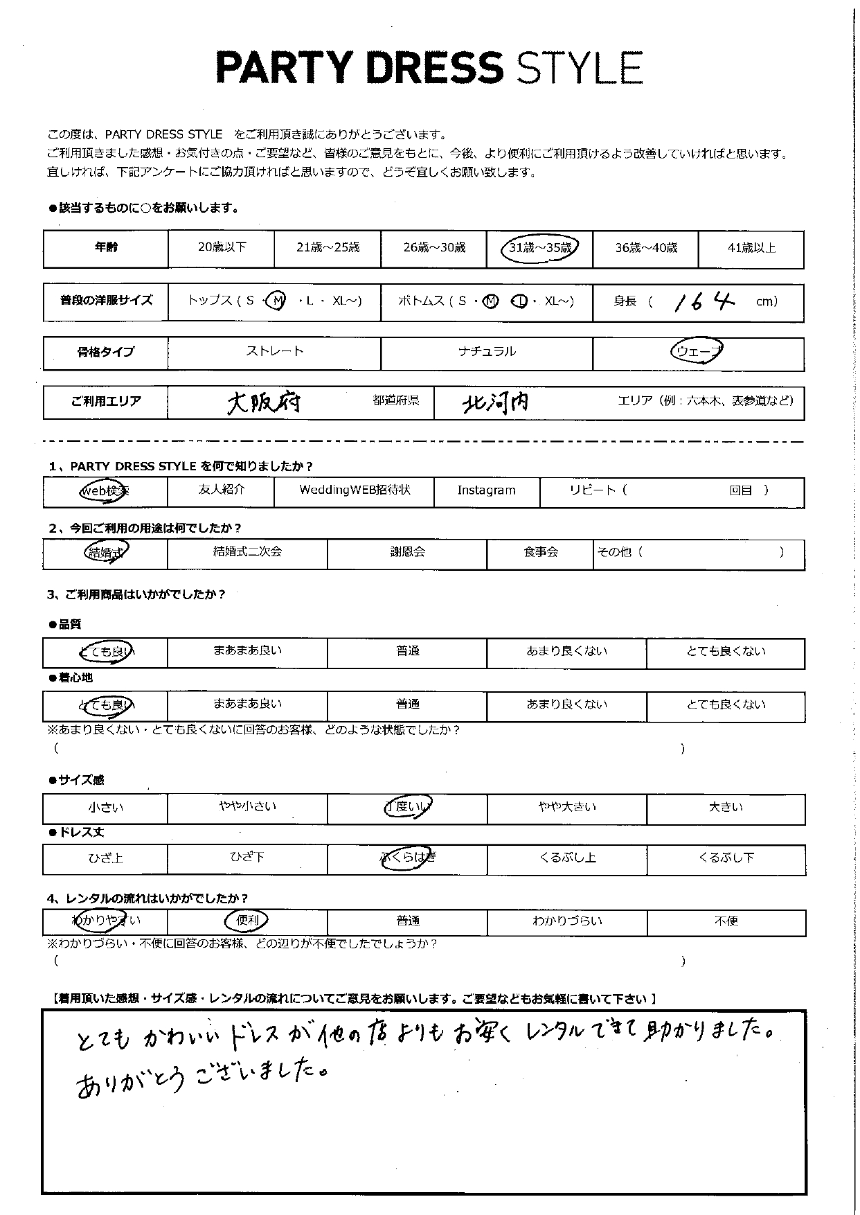 12月8日　結婚式ご利用　大阪・北河内エリア