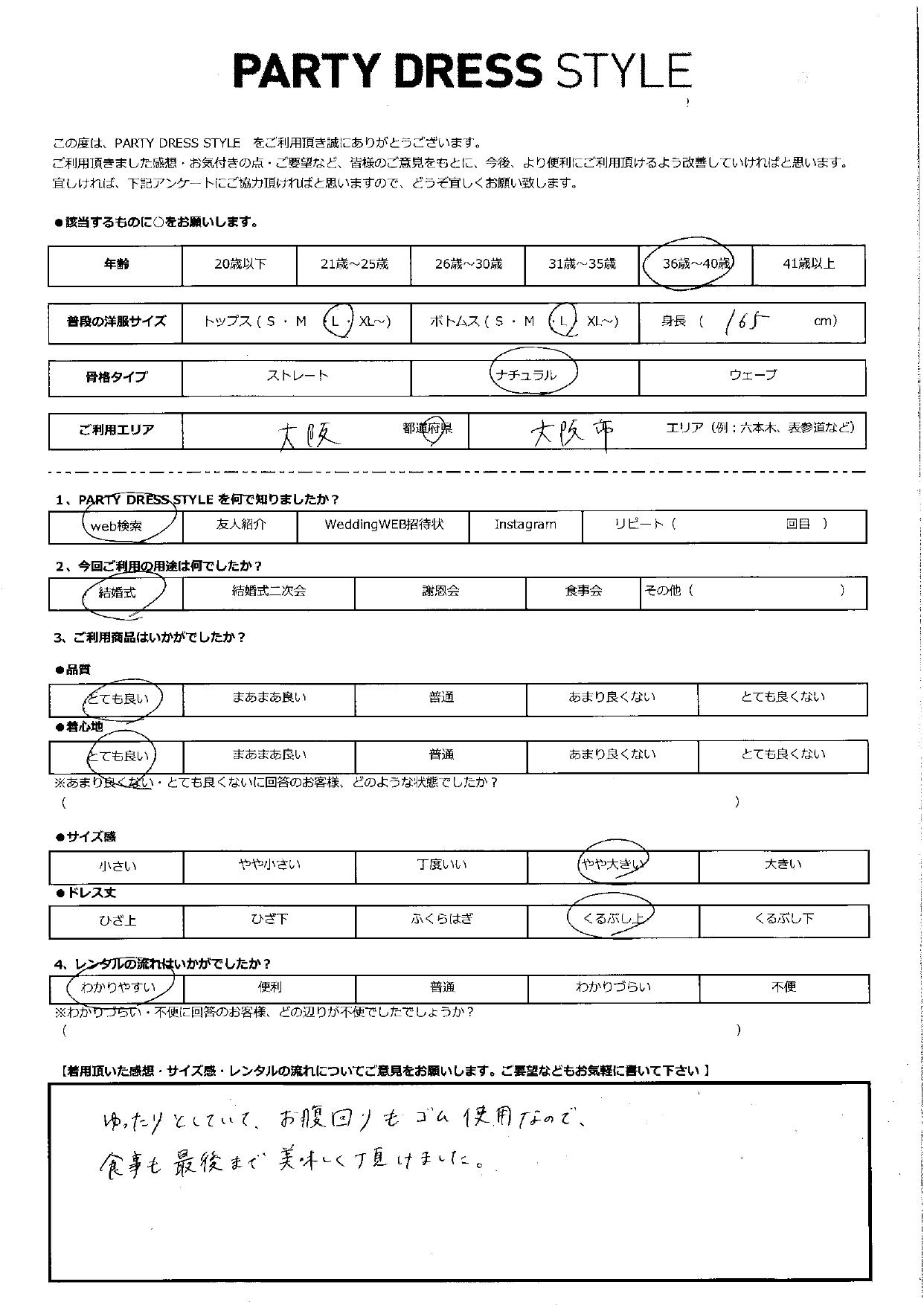 12月15日　結婚式ご利用　大阪エリア