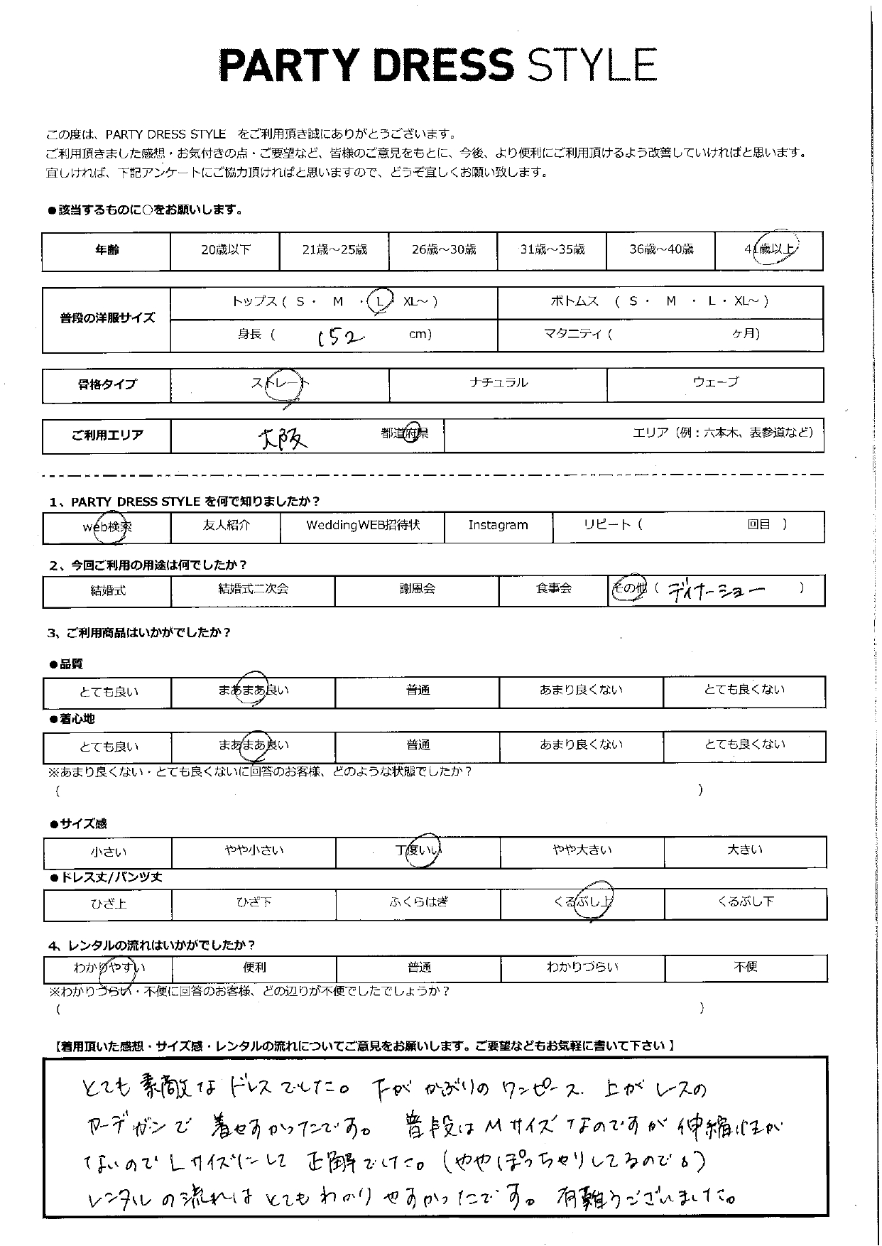 12月22日　ディナーショーご利用　大阪エリア