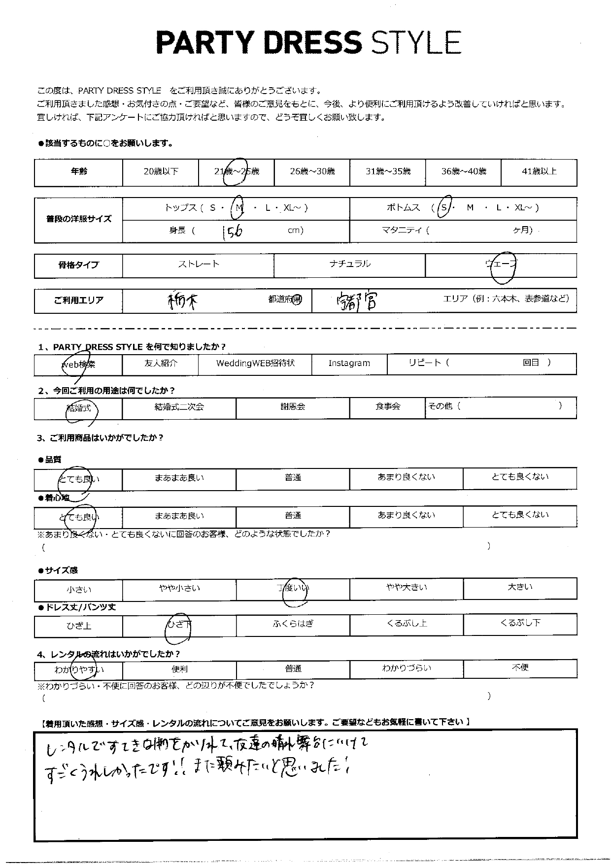 12月25日　結婚式ご利用　栃木・宇都宮エリア