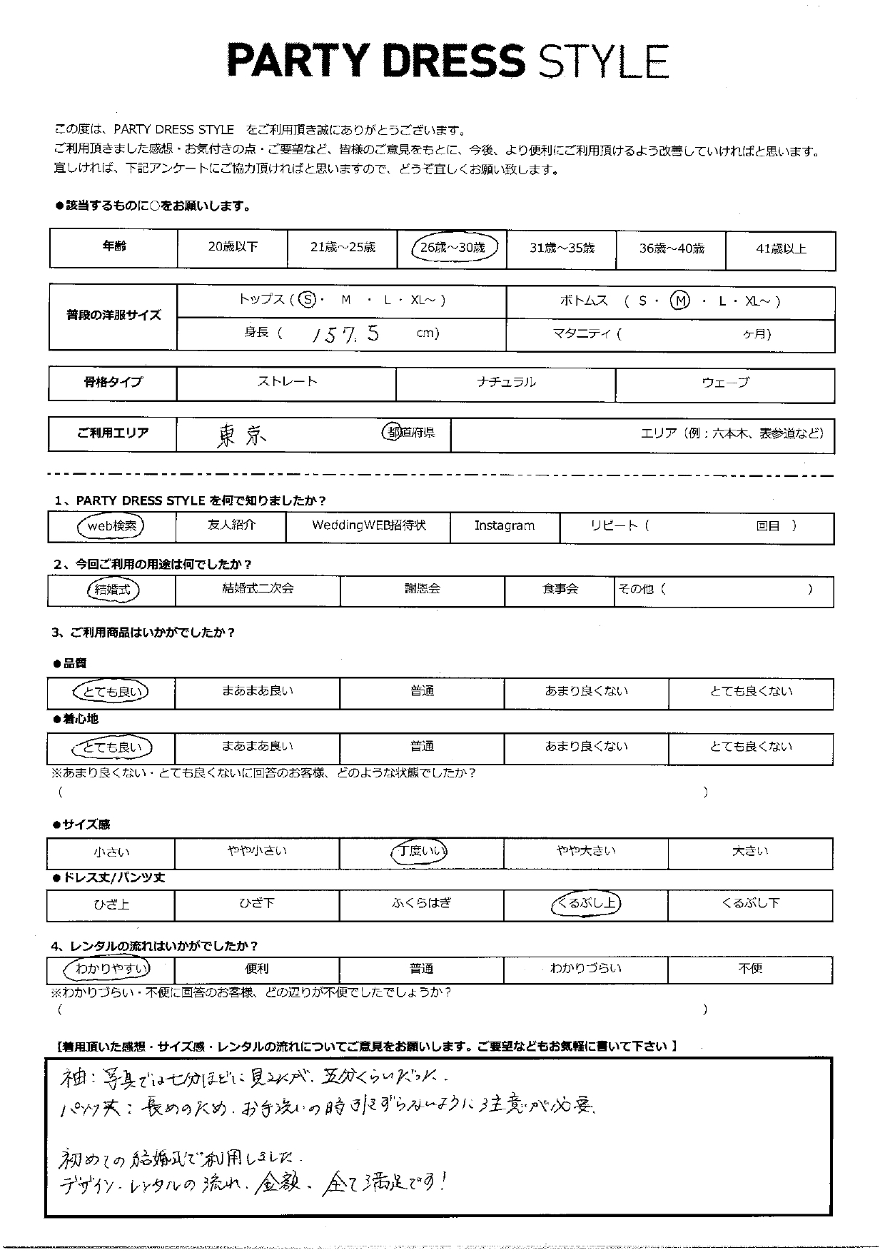 12月28日　結婚式ご利用　東京エリア