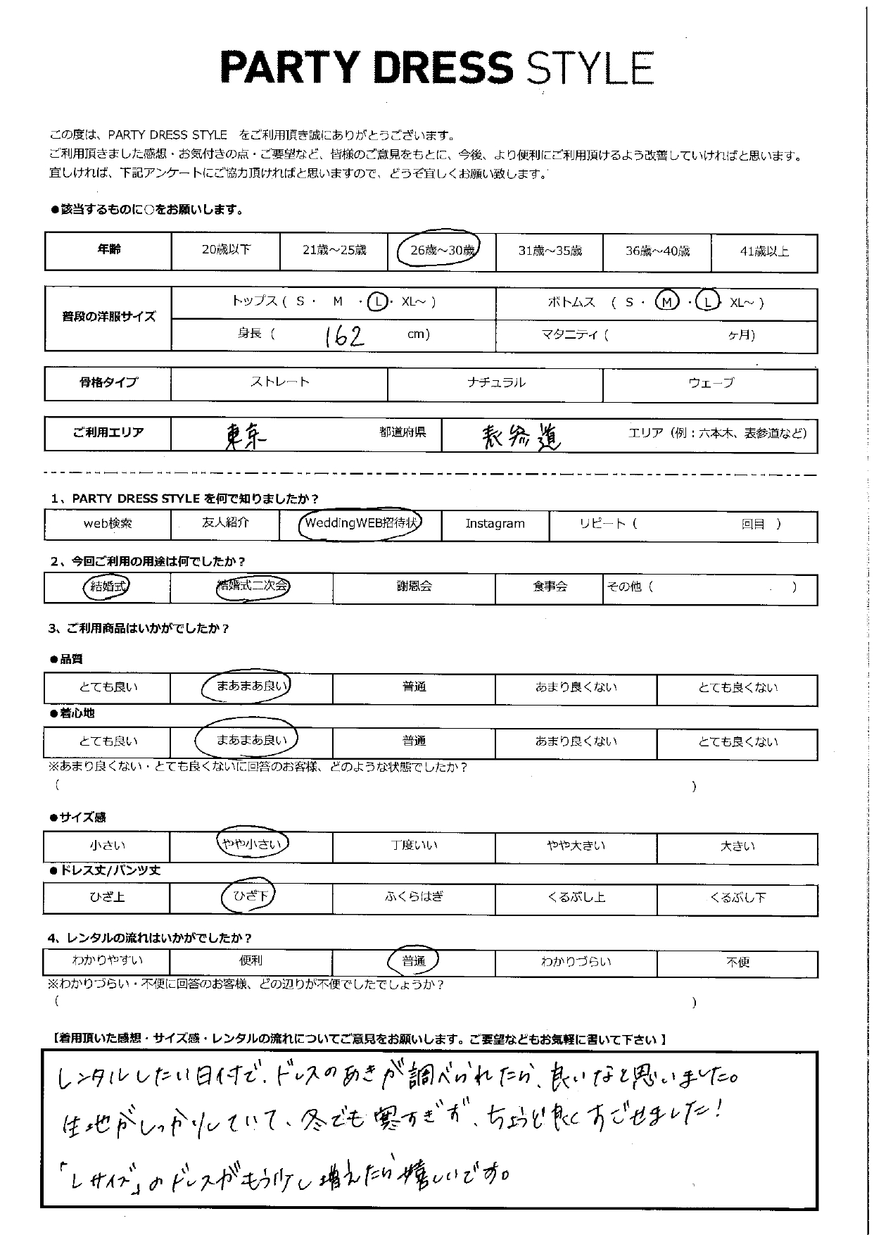 2月16日　結婚式・結婚式二次会ご利用　東京・表参道エリア