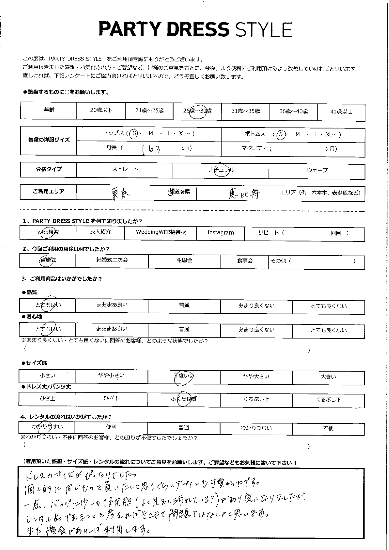 4月13日　結婚式ご利用　東京都恵比寿エリア