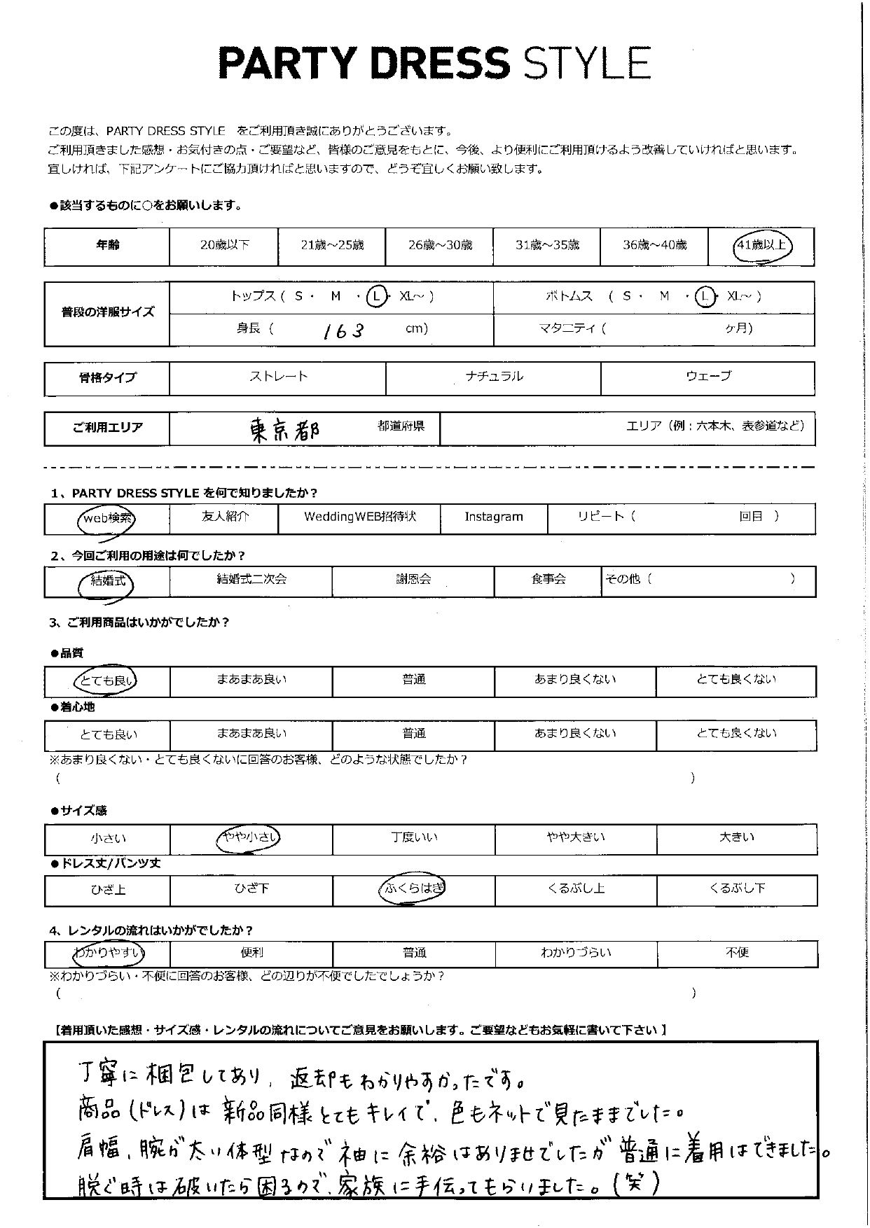 4月19日　結婚式ご利用　東京都エリア