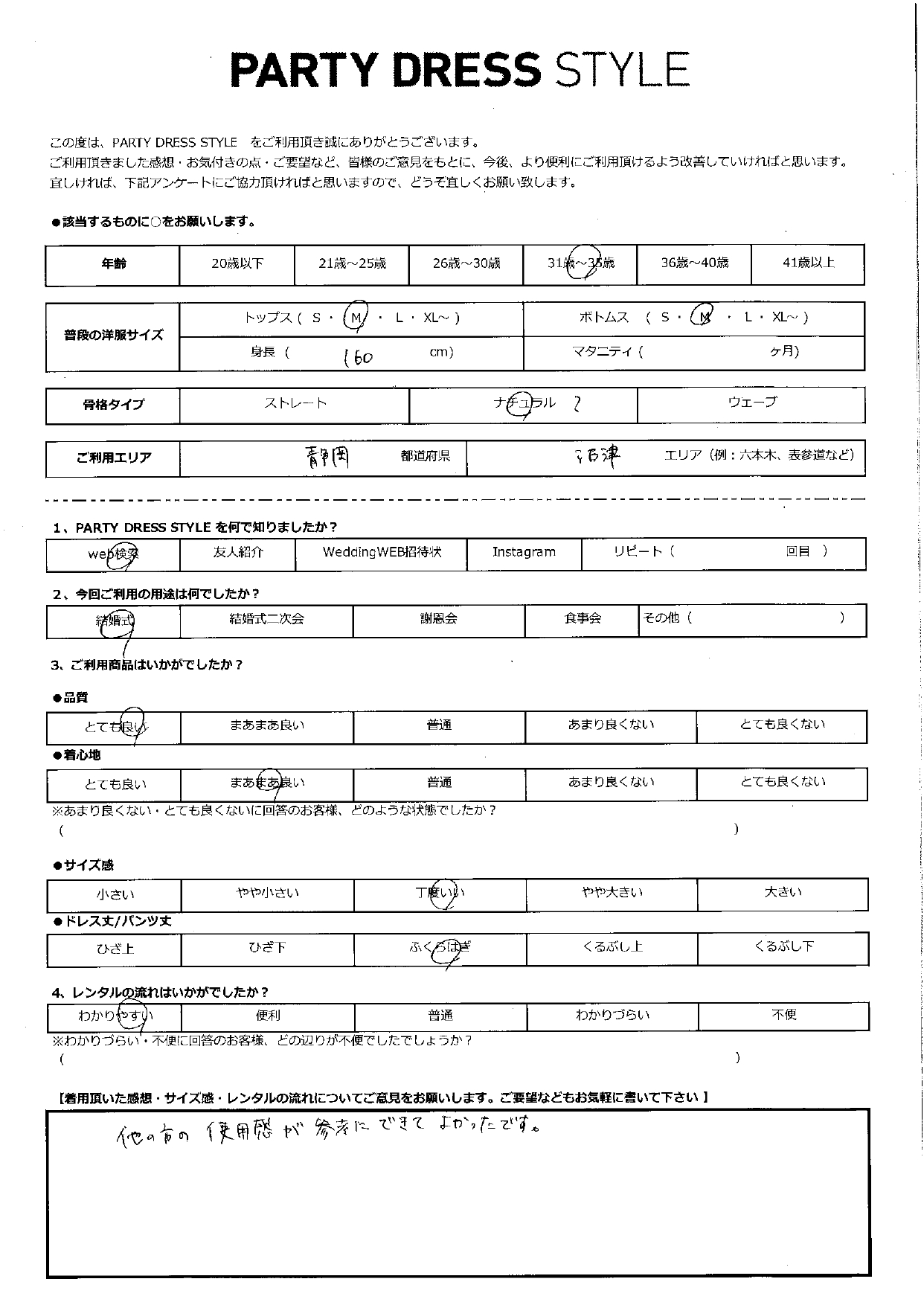 4月20日　結婚式ご利用　静岡沼津エリア