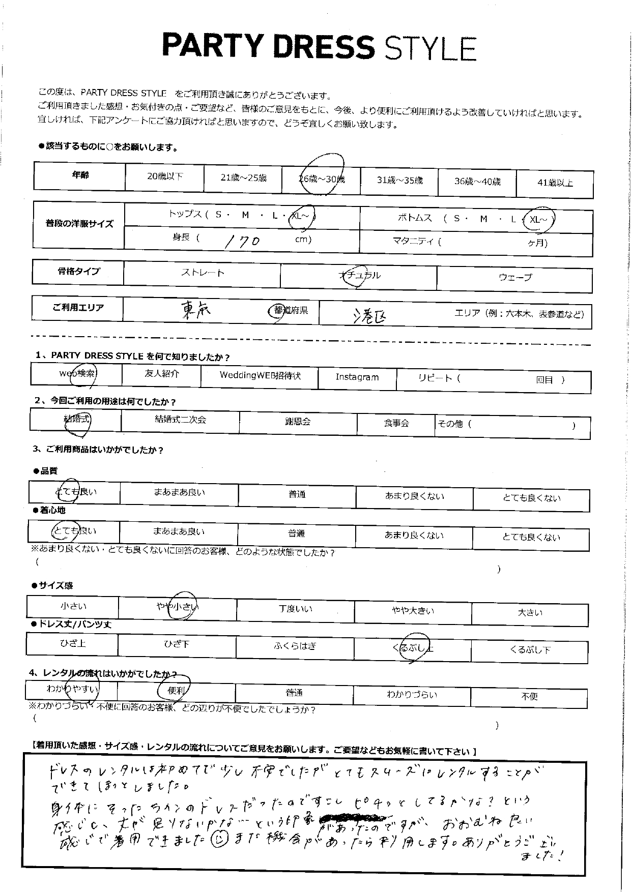 5月4日　結婚式ご利用　東京　港区エリア