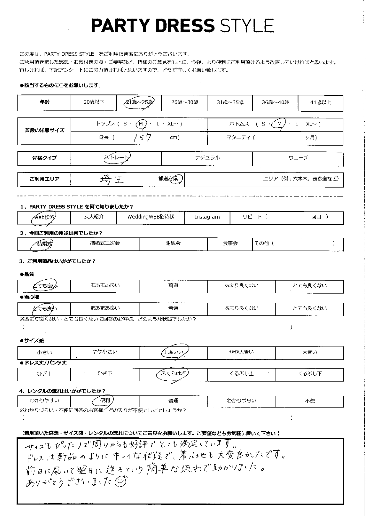 5月14日　結婚式ご利用　埼玉エリア