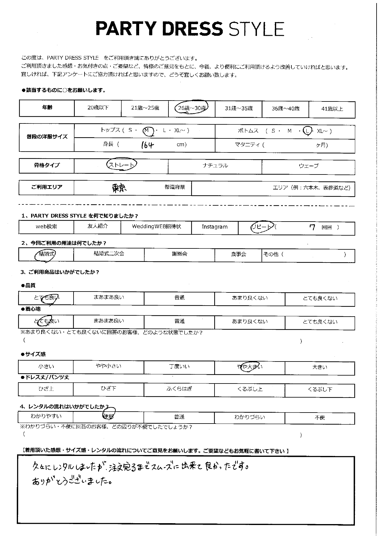 5月18日　結婚式ご利用　東京エリア