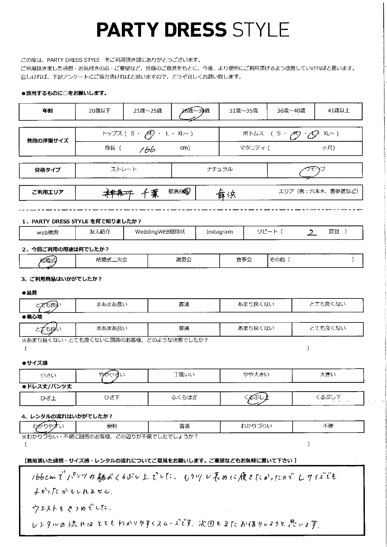 5月25日　結婚式ご利用　千葉・舞浜エリア