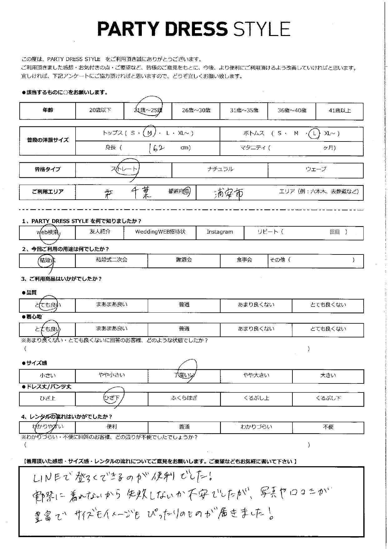 5月25日　結婚式ご利用　千葉・浦安エリア