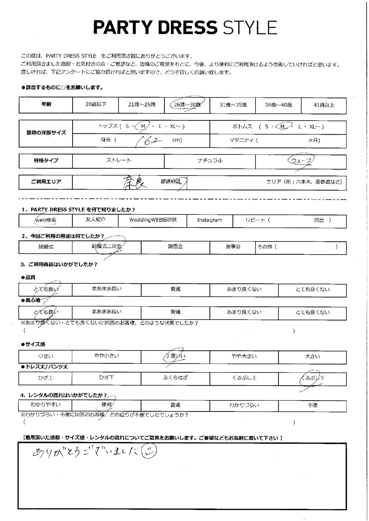 6月7日　結婚式二次会ご利用　奈良エリア
