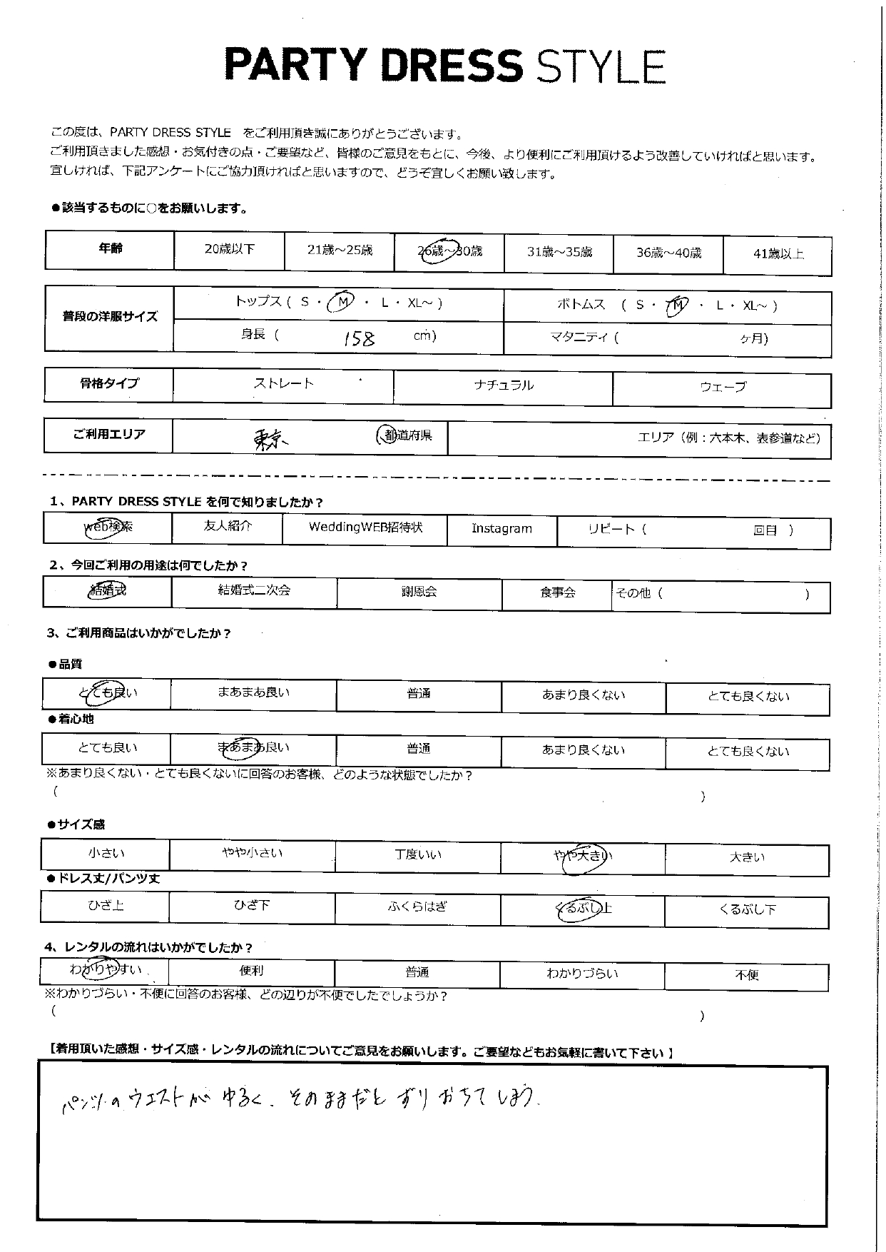 6月8日　結婚式ご利用　東京エリア