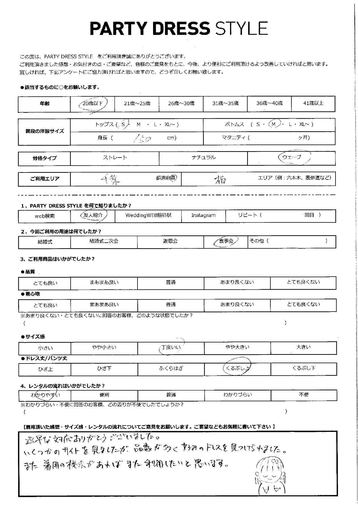 1月12日 食事会ご利用 千葉県・柏エリア│CR1-407TER-M(ドレス単品)