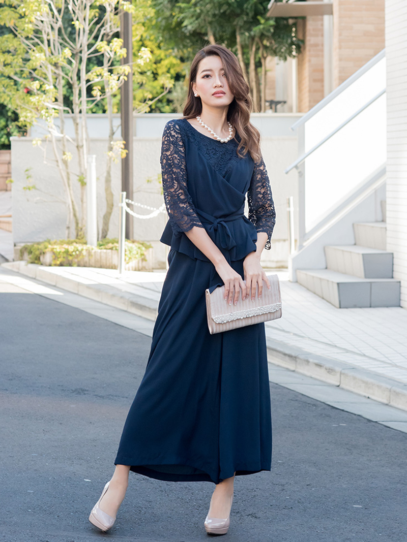 セットアップパンツドレス(ネイビー)SR3-295NA-L