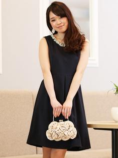 ビジューシンプルワンピース(ネイビー)EL1-150NA-M