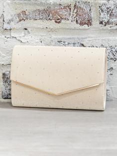 ラインストーン付きサテンバッグ(ベージュ)BA057-BE