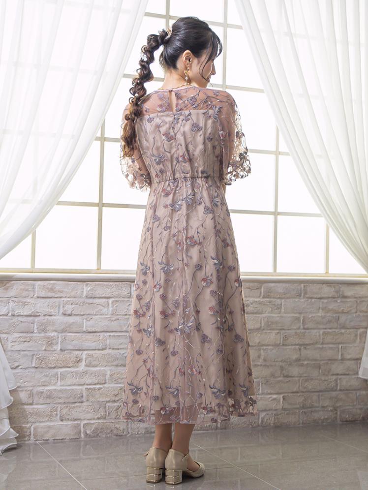 フローラル刺繍シアードレス(ピンク)CR1-475PI-M 8