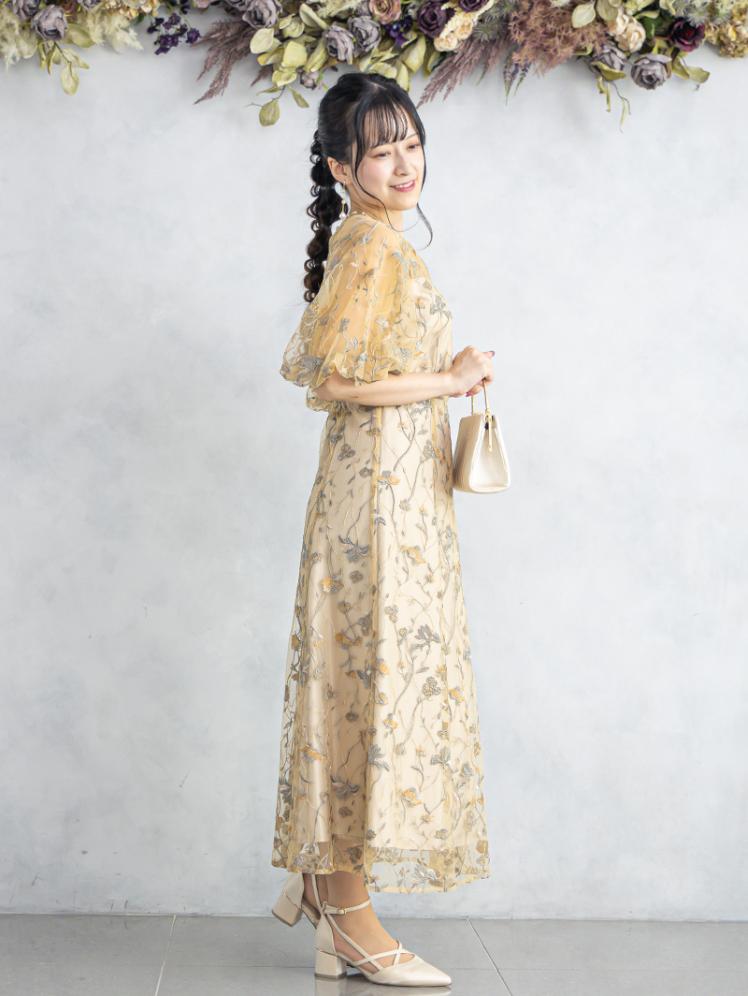 フローラル刺繍シアードレス(イエロー)CR1-475YE-M 8