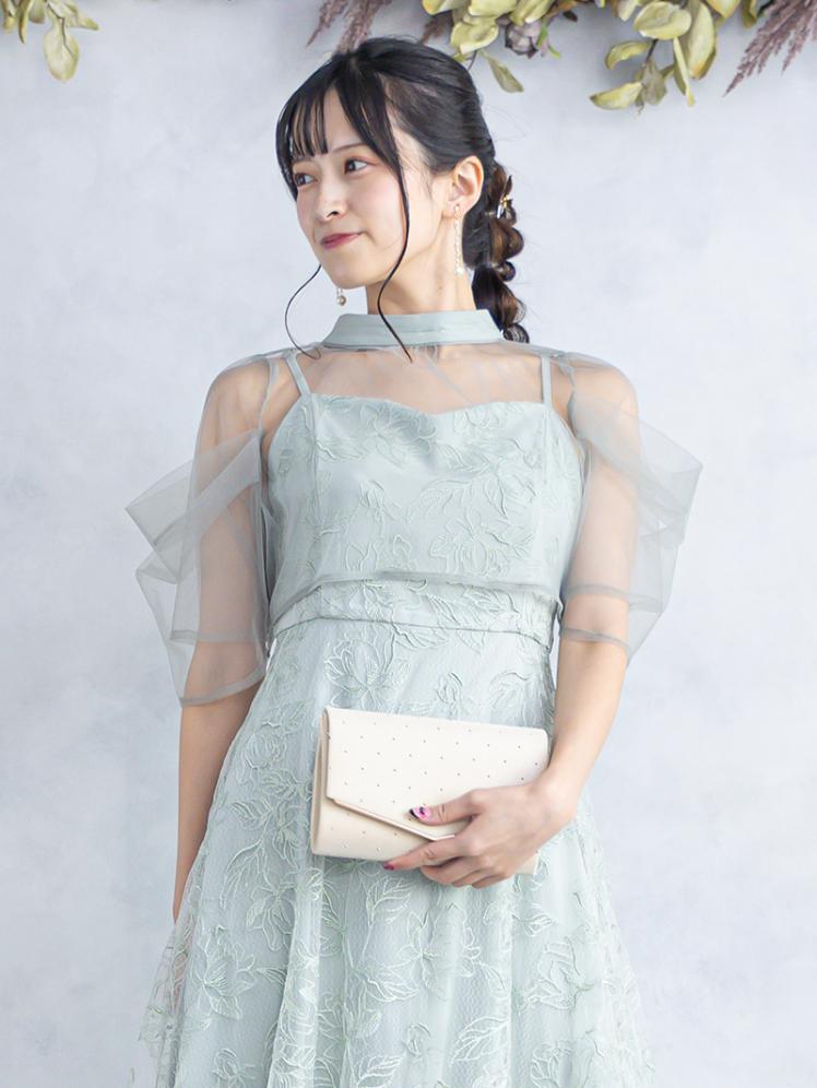 ボレロ付き2WAYシアーチュールフレアドレス(ミント)H1-473MT-S 8