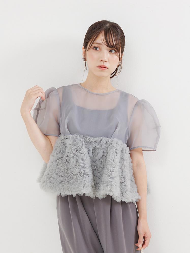 スウェルペプラムセットアップパンツドレス(グレー)AB3-479GRY-S 8