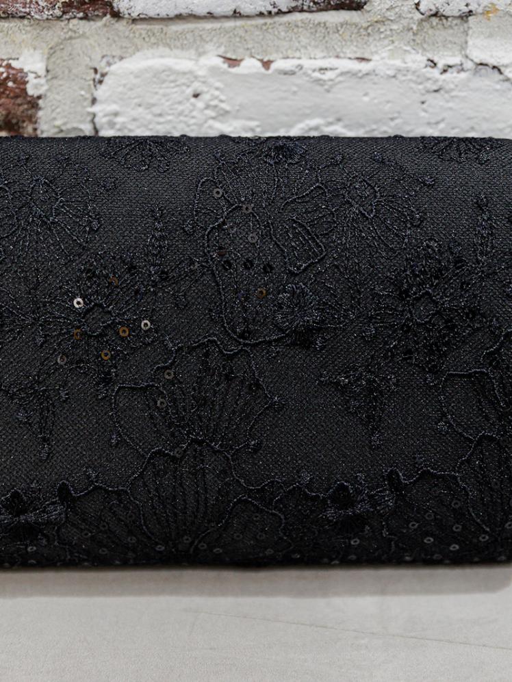 スパンコール刺繍レースバッグ(ブラック)BA059-BL 5