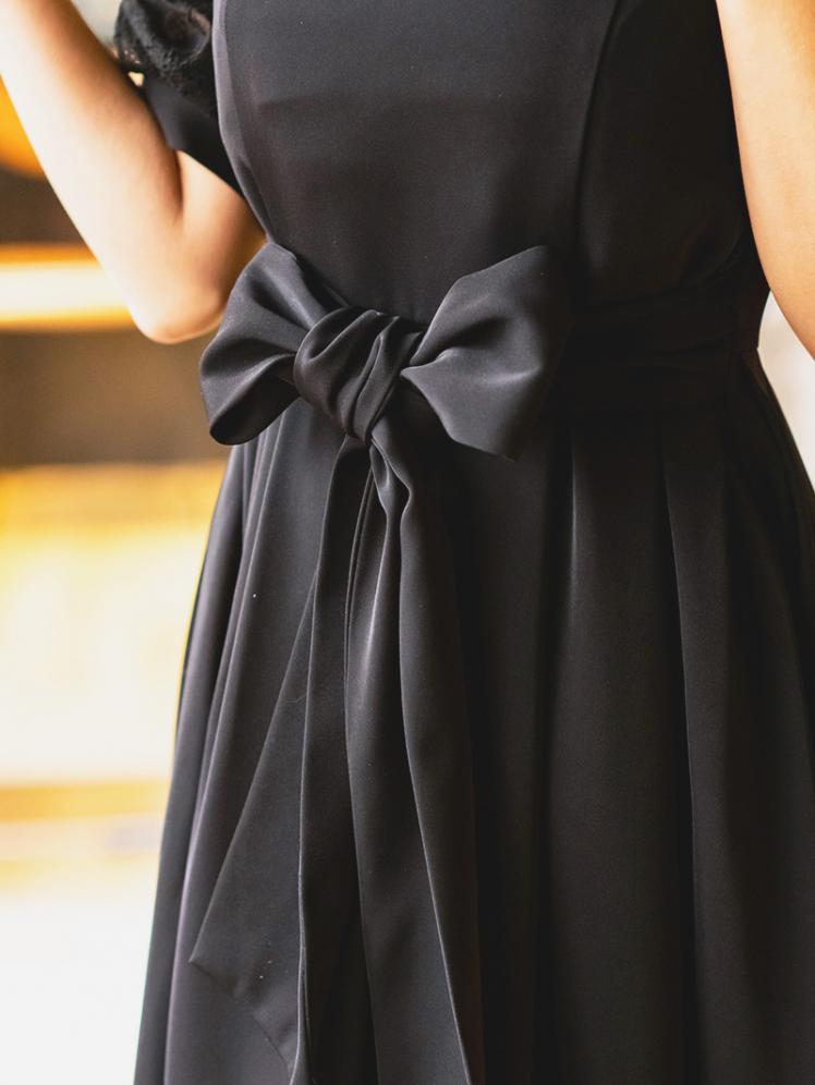 パフスリーブレースドレス(ブラック)CR1-331BL-M 8